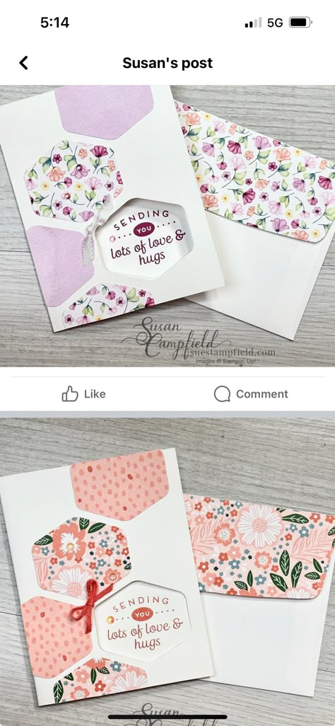 Hexagon Punch Cards, Stampin Up Hexagon Punch, Heartfelt Hexagon Cards, Stampin Up 2024 Mini Catalog Cards, Stampin Up Heartfelt Hellos, Su Heartfelt Hexagon, Stampin Up Spring Mini Catalog 2024, Stampin Up Heartfelt Hexagon Cards, Softly Sophisticated Stampin Up Cards