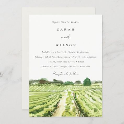 Wine Bridal Shower Invitations, Vineyard Landscape, Vineyard Wedding Invitations, Winery Vineyard, Bridal Shower Wine, Couples Shower Invitations, Rehearsal Dinner Invitations, Dinner Invitations, Couple Shower