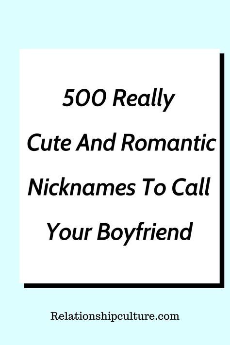 Everybody needs something romantic to call their partners by. The names below are the most romantic, cute nicknames for boyfriend you will ever find Lovers Names In Phone, Cute Voicemails From Boyfriend, Hot Names For Boyfriend, Silly Names For Boyfriend, Sweet Things To Call Your Boyfriend, Nicknames For Situationship, Nick Names For Your Bf, Messenger Nickname For Boyfriend, Romantic Nicknames For Boyfriend