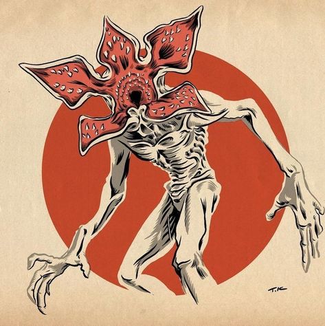 Stranger Things Illustration Art, Stranger Things Demogorgon Drawing, Demogorgon Sketch, Demogorgon Fanart, Demogorgon Tattoo, Demogorgon Art, Demogorgon Drawing, Netflix Drawing, Stranger Things Monster