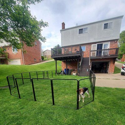 Diy Dog Pen Outdoor Cheap, Diy Puppy Pen Cheap, Small Dog Pens Outside, Diy Puppy Playpen Outdoor, Playpens For Dogs, Portable Dog Fence, Pet Pen, Cute Dog Playpen, Dog Backyard