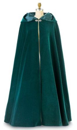 .Green Velvet Long Cloak with Hood and Lined in Satin Green Velvet Cloak, Green Hooded Cloak, Green Cloak, Cloak Pattern, Cloak With Hood, Velvet Cloak, Princess Cape, Long Cloak, Medieval Costume