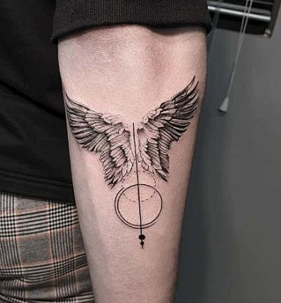 Latest 50 Men Angel Wings Tattoo Designs (2023) Wings Tattoo Ideas For Men, Small Angel Wing Tattoo Men, Wings Tattoo On Hand, Wings Tattoo On Forearm, Calves Tattoo Men, Angel Wings Tattoo Forearm, New Tattoo Ideas, Drawing Wings, Wings Tattoo Meaning