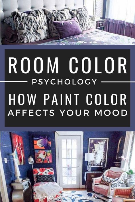 Who knew that the color you paint your home can affect your mood? Get some home decor ideas and inspiration for different shades of paint that will make you happy to live in your house. | Painting Ideas For Walls Bedroom Color Schemes Bedroom Color Schemes Relaxing, Bedroom Color Schemes Relaxing, Dark Purple Bedrooms, Green Room Colors, Personality Tips, Living Room Paint Color, Best Bedroom Colors, Restful Bedrooms, Choosing Paint Colours