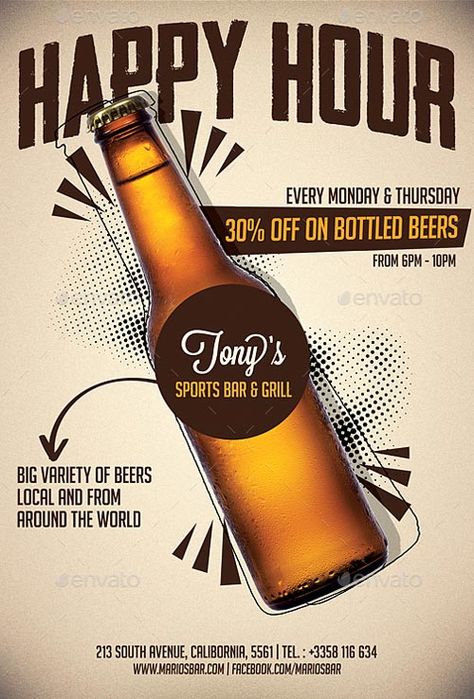 Beer Promotion Happy Hour Flyer Template - https://ffflyer.com/beer-promotion-happy-hour-flyer-template/ Enjoy downloading the Beer Promotion Happy Hour Flyer Template created by Hotpin   #Bar, #Bee, #Beer, #Club, #Drink, #Event, #Nightclub, #Party, #Promotion, #Pub, #Special Beer Station, Beer Promotion, Happy Hour Menu, Menu Flyer, Beer Ad, Menu Design Template, Happy Hour Drinks, Happy Hour Cocktails, Beer Poster