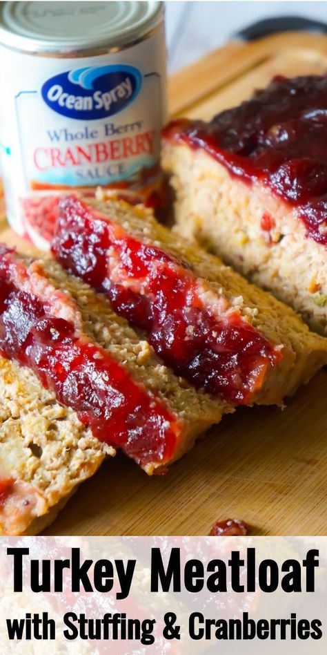 Meatloaf With Stuffing, Ground Turkey Recipe, Turkey Loaf, Ground Turkey Meatloaf, Ground Turkey Recipes Easy, Stove Top Stuffing, Cranberry Turkey, Chicken Meatloaf, Ground Turkey Recipes Healthy