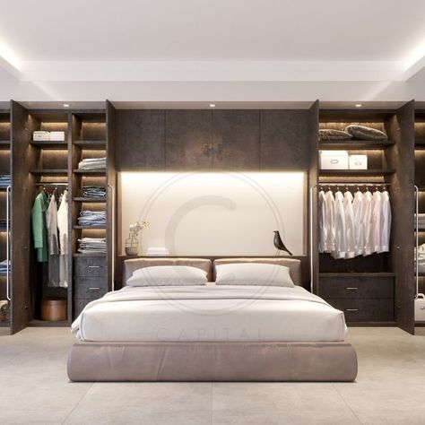 Wardrobe Behind Bed, Closet Behind Bed, Bedroom Wardrobe Ideas, Bed With Wardrobe, Fitted Bedroom Furniture, Fitted Bedrooms, Bedroom Closet Design, Wardrobe Design Bedroom, Fitted Wardrobes