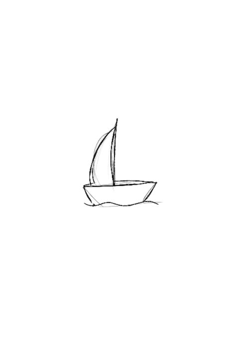 Tiny Canoe Tattoo, Lake Tattoo Ideas Simple, Mini Boat Tattoo, Boat On Water Tattoo, Mini Sailboat Tattoo, Minimalist Boat Tattoo, Fine Line Boat Tattoo, Fine Line Sailboat Tattoo, Tiny Boat Tattoo