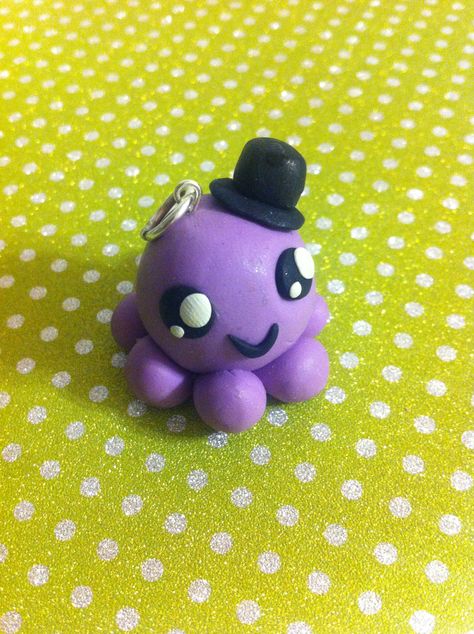 clay octopus Modeling Clay Ideas, Diy Octopus, Clay Octopus, Purple Octopus, Modeling Clay, Diy Clay Crafts, Clay Charms, Clay Ideas, Head Accessories