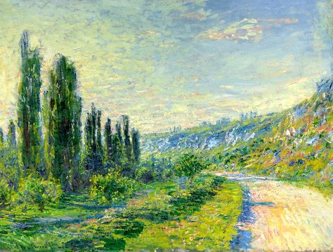 Claude Monet  1840 - 1926  La Route De Vétheuil Bridge Painting, Claude Monet Paintings, Claude Monet Art, Carl Larsson, Monet Art, Monet Paintings, Pierre Auguste Renoir, Impressionism Art, Oil Painting Reproductions