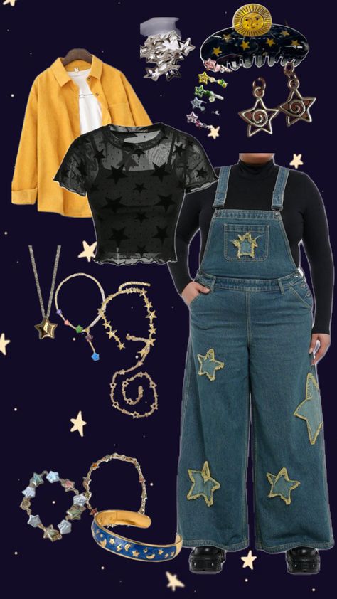 Trinketcore style star outfit with jewelry and accessories. Outfit inspo Outfit With Jewelry, Star Outfit, Accessories Outfit, Style Star, Star Fashion, Jewelry And Accessories, Stars, Outfit Inspo