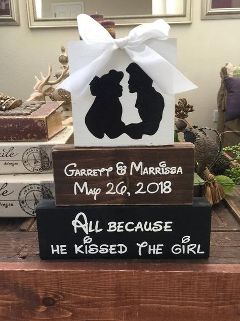 Disney Themed Bridal Shower, Disney Centerpieces, Disney Wedding Centerpieces, Painted Blocks, Disney Room, Bridal Shower Guest Book, Disney Wedding Cake, Disney Bridal Showers, Disney Inspired Wedding