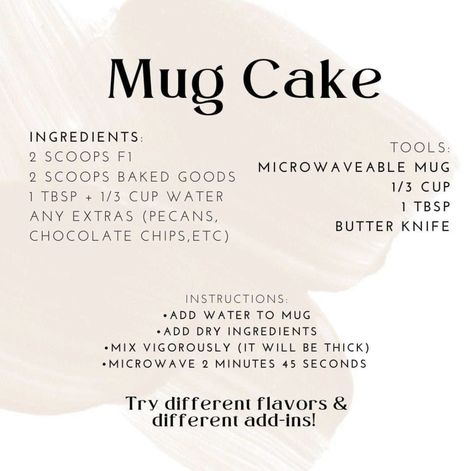 Herbalife Mug Cake Recipes, Herbalife Mug Cake, Herbalife Birthday Cake Shake Recipes, Herbalife Protein Baked Goods Mix Recipes, Herbalife Baked Goods, Herbalife Baked Goods Recipes, Protein Baked Goods Mix Herbalife, Funfetti Herbalife Shake Recipe, Banana Bread Herbalife Shake