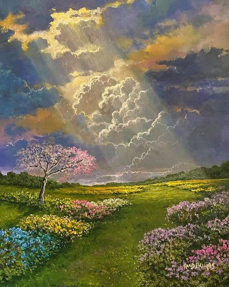 Spiritual Flowers, Randy Burns, Painting Of Nature, Painting God, Nature God, Sky God, Spiritual God, Peaceful Art, God Nature