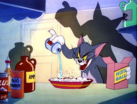 Tom prepares a would-be deadly potion for Jerry. | Dr. Jekyll and Mr. Mouse (1947) | Tags: MGM, Joseph Hanna, William Barbera, cartoon, animation, short subject, Tom and Jerry, cat, mouse, mothballs, poison, saucer of milk Tom And Jerry Memes, Tom And Jerry Pictures, Rauch Fotografie, Tom Et Jerry, Jerry Cartoon, Mexican Memes, Tom And Jerry Cartoon, Tom Y Jerry, Tom Y