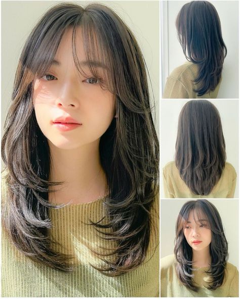 Fesyen Rambut Pendek, Pretty Hair Cuts, Haircuts For Long Hair With Layers, Hair Inspiration Long, Layered Haircuts For Medium Hair, Bangs With Medium Hair, Hair Inspiration Short, Hairstyles For Layered Hair, Hair With Bangs