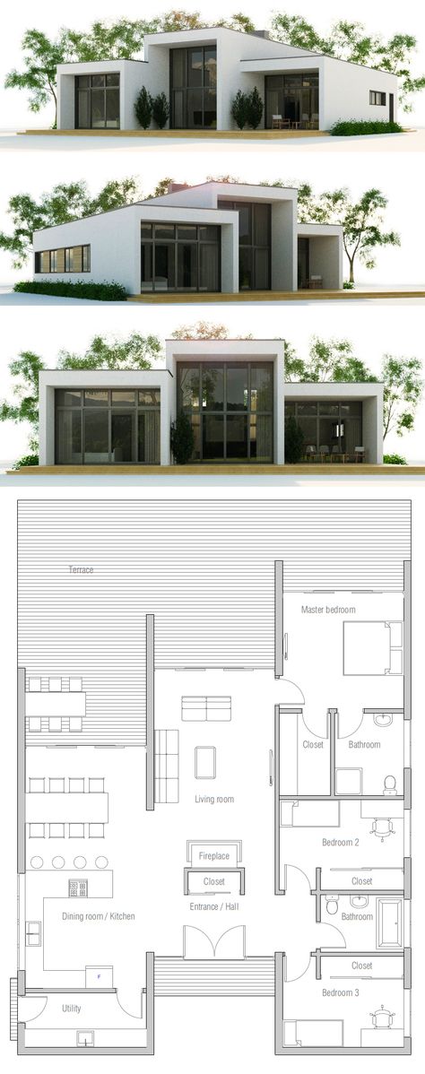 Small House Plan Building A Container Home, Casa Country, Small House Plan, Container House Plans, Contemporary House Plans, House Blueprints, Modern House Plans, Sims House, Dream House Plans