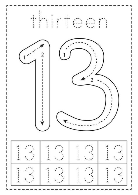 13 Worksheets Preschool, Number 13 Worksheet, Nemo Coloring Pages, Community Helpers Worksheets, Preschool Pictures, Preschool Number Worksheets, Free Printable Numbers, Tracing Worksheets Preschool, Free Preschool Worksheets