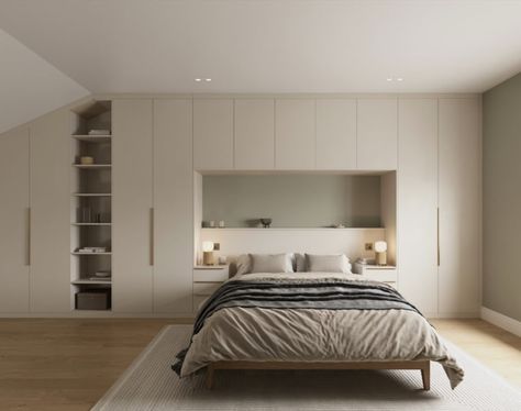 Portfolio of bespoke furniture projects by Urban Wardrobes London Wardrobe Behind Bed, Bed With Wardrobe, Bedroom Built Ins, Bed Unit, Bedroom Built In Wardrobe, Bedroom Cupboards, Bedroom Cupboard, Fitted Bedrooms, Whatsapp Wallpaper Cute