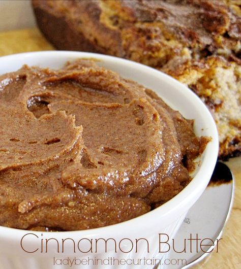 Cinnamon Spread Recipe, Cinnamon Spread, Cinnamon Roll Bread Pudding, Snickerdoodle Bread, Flavored Butter Recipes, Butter Recipes Homemade, Cinnamon Roll Bread, Behind The Curtain, Cinnamon Butter