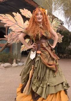 Renfest Outfit, Renfaire Outfits, Faerie Circle, Autumn Fairy Costume, Cottagecore Costume, Fall Fairy Costume, Mushroom Hats, Medieval Outfits, Druid Costume