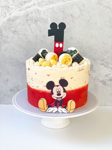 Mickey Mouse Cream Cake, 1st Birthday Cake Mickey Mouse, Mickymaus Birthday Cake, Mickey Theme Cake, Mickey Mouse Themed Cake, Mickey Mouse Cake Ideas 1st Birthday, Mickey First Birthday Cake, Tort Mickey Mouse, Mickey Mouse Birthday Cake 2nd