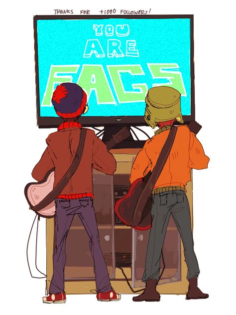 South Park Guitar Hero, Southpark Fanart Ships, Southpark Fanart, Style Sp, Kyle South Park, South Park Memes, Style South Park, Tweek And Craig, South Park Anime