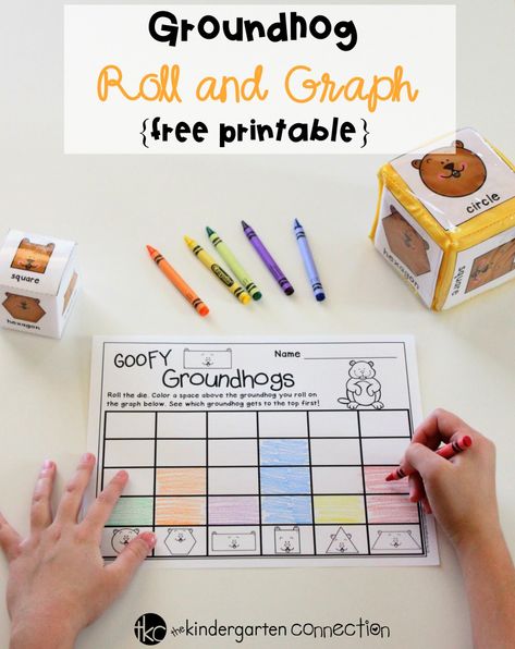 Your children will have a blast with this FREE roll and graph Groundhog Day Activity! This winter, place this graphing printable in your math center! Groundhog Day Kindergarten Free, Groundhogs Day Math Activities, Groundhog Math Preschool, Groundhog Day Math Kindergarten, Groundhog Day Activities Preschool Free, Groundhog Day Math Activities Preschool, Free Groundhog Day Activities, Ground Hogs Day Preschool, Groundhog Day Math