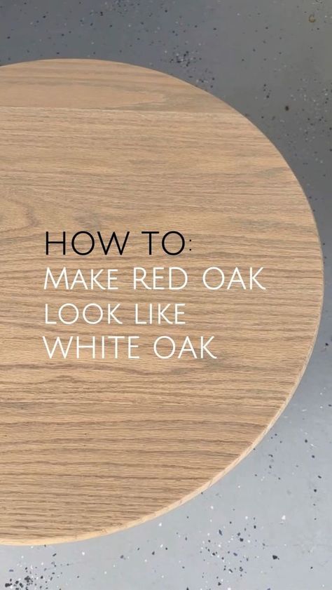 Love the look of white oak but can only find red oak and don’t like the pink undertones you see in the red oak? Well, here’s the perfect… | Instagram Red Oak Stain, How To Make Red, Custom Coffee Table, The Color Wheel, Sage Green Color, Clear Top, Mineral Spirits, Oak Stain, Wood Interiors