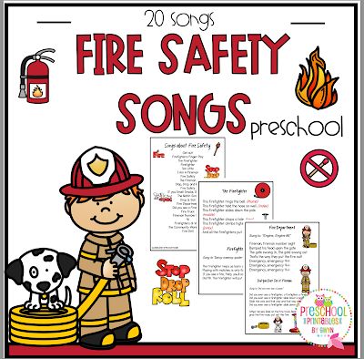 Fire Safety Songs, Fire Safety Preschool Crafts, Songs Preschool, Fire Prevention Month, Fire Safety Theme, Fire Safety For Kids, Song Cards, Fire Safety Activities, Fire Safety Preschool