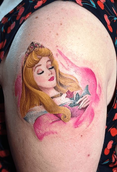 Princess Aurora Tattoo Design Images (Princess Aurora Ink Design Ideas) Princess Aurora Tattoo, Tattoo Ideas Princess, Sleeping Beauty Tattoo, Aurora Tattoo, Tiara Tattoo, Disney Princess Castle, Castle Tattoo, Girly Tattoos, Princess Aurora