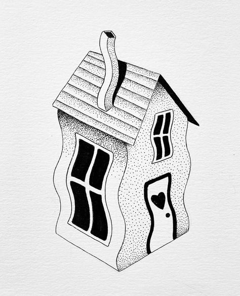 House Tatoos Ideas, Doll House Tattoo, House With Legs Tattoo, House Cat Tattoo, House With Legs Illustration, Armchair Tattoo, Home Sick Tattoo, Tiny House Tattoo, Fine Line House Tattoo