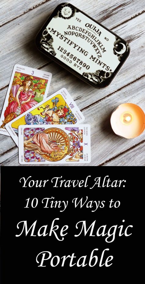 How to assemble a mini travel altar for bringing magic on the road. Portable Altar, Travel Altar, Witches Broom, Witchy Tips, Mini Altar, Broom Closet, Witches Altar, Baby Witch, Witch Broom