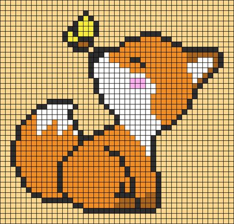 Alpha pattern #87556 | BraceletBook Pixel Art Pattern Dolphin, Pixel Art Pattern Animals, Easy Pixel Art Cute Animals, Fox Pixel Art Grid, Hose Drawings, Cross Stitch Anime Patterns, Alpha Pattern Knitting, Fox Alpha Pattern, Cross Stitch Easy Pattern