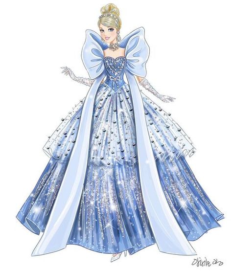 Princess Dress Drawing, Disney Princess Games, Disney Princess Style, Cinderella Art, Dress Sketch, Character Fashion, New Disney Princesses, Disney Princess Fan Art, Disney Princess Fashion