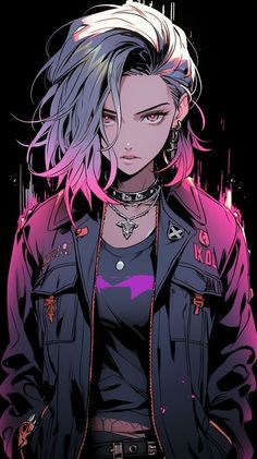 Punk Female Character Design, Cyberpunk Character Art, Chica Punk, Characters From Movies, Emo Pictures, Animal Outline, Tears Art, Cyberpunk Rpg, Super Powers Art