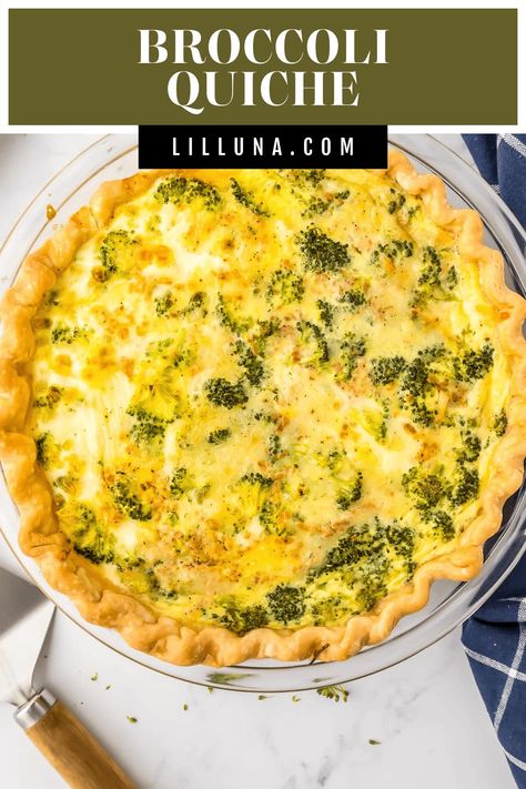 This cheesy broccoli quiche is savory, filling, and flavorful for a quick and easy semi-homemade breakfast or brunch idea! #broccoliquiche #quiche #breakfast #brunch #broccoli Broccoli Cheddar Quiche Recipes, Quiche Broccoli Cheese, Broccoli Breakfast Casserole, Broccoli And Cheese Quiche, Broccoli Cheese Quiche, Broccoli Quiche Recipes, Egg White Omelet, Quiche Breakfast, Broccoli Cheddar Quiche