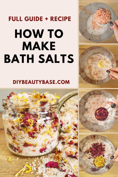 Home Made Bath Salts, Epsom Salt Bath Recipe, Souper Saturday, Make Bath Salts, Bath Salt Recipe, Bath Salts Diy Recipes, Homemade Bath Salts Recipe, Magnesium Bath Salts, Diy Bath Salts