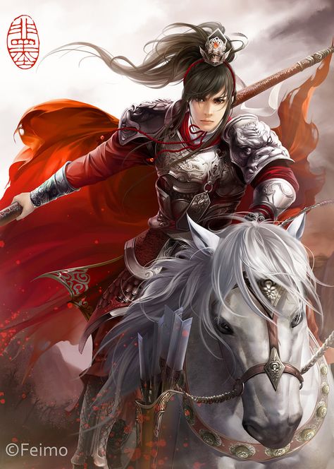 Zhao Yun by feimo on deviantART Valentina Remenar, Chinese General, Chinese Warrior, Dynasty Warriors, Female Knight, White Swan, Wow Art, Fantasy Warrior, 판타지 아트