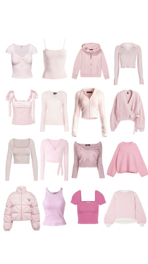 Baby Pink Tops, Pink Aesthetic Coquette, Sweater Off The Shoulder, Prada Jacket, Ralph Lauren Hoodie, Tips Skincare, Aesthetic Coquette, Pink Pin, Pink Fits