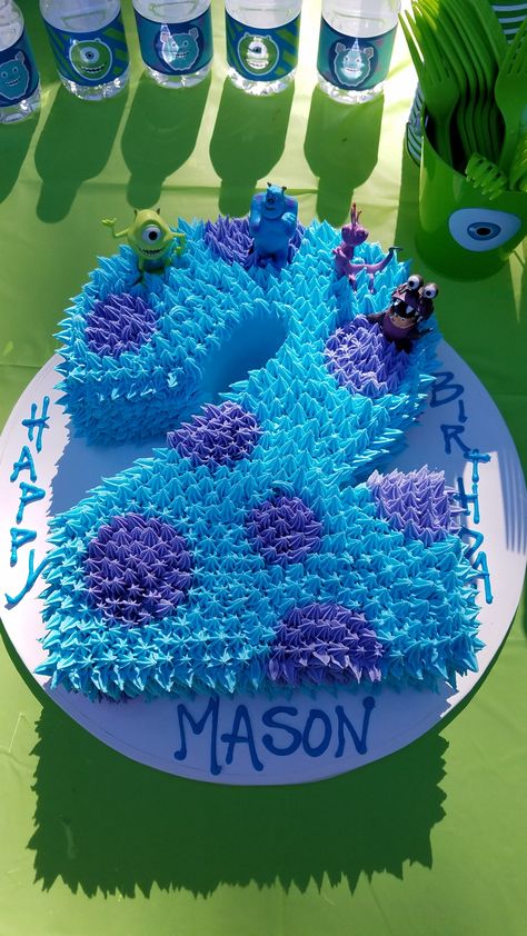 Sully Birthday Cake, Diy Monsters Inc Cake, Simple Monsters Inc Cake, Monsters Inc Birthday Treats, Sully Cake Monsters Inc, First Birthday Monsters Inc, Monsters Inc Cupcakes Ideas, Monsters University Birthday Cake, Monsters Inc Sheet Cake