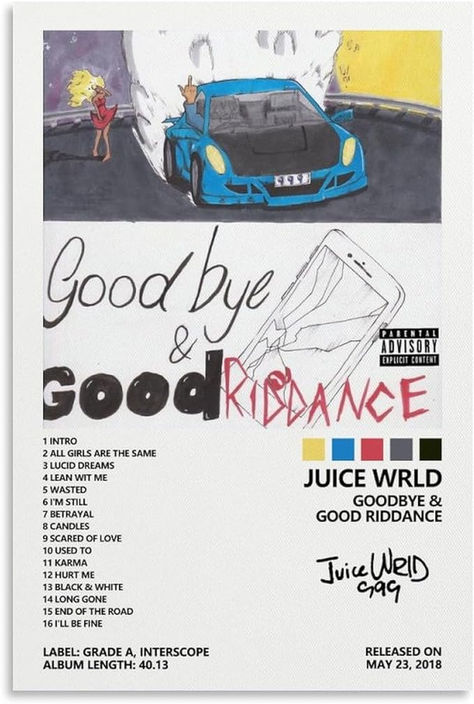 Goodbye & Good Riddance Album Cover Poster for Bedroom Aesthetic Canvas Art Wall Decor 12x18inch(30x45cm) Brand: CHAUE Good Riddance Album Cover, Scared To Love, Wall Art Decor Prints, Rock Vintage, Album Cover Poster, Good Riddance, Collage Vintage, Music Album Cover, Inkjet Printing