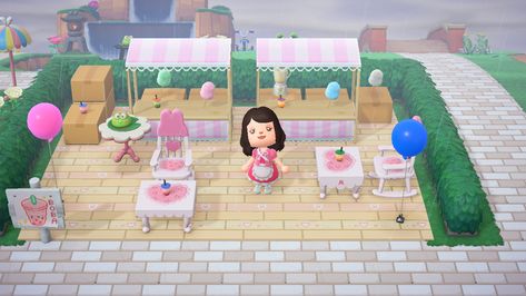 Animal Crossing Boba Shop, Acnh Boba Shop, Cute Boba Shop, Stall Acnh, Boba Shop, Cute Boba, Animal Crossing, Video Games, Kids Rugs