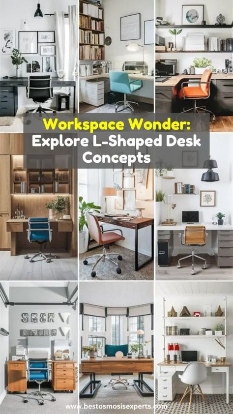 5 L-Shaped Desk Ideas for Every Budget and Style 11 Office With L Shaped Desk Layout, L Shape Desk Office Layout Small Spaces, Home Office L Shaped Desk Layout, L Shaped Desk Office Layout, Home Office Craft Room Combo, Office Gaming Setup, Small Office Layout, L Shaped Desk Office, Office Craft Room Combo