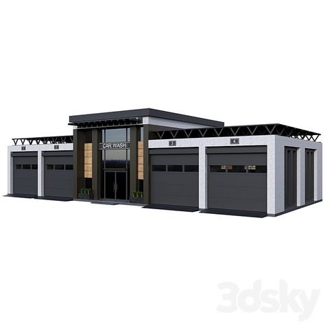 Modern Auto Shop, Subway Entrance Design, Minecraft Warehouse Ideas, Auto Repair Shop Design, Car Workshop Design, Detailing Garage Ideas, Car Wash Garage, Car Warehouse, Office Building Design