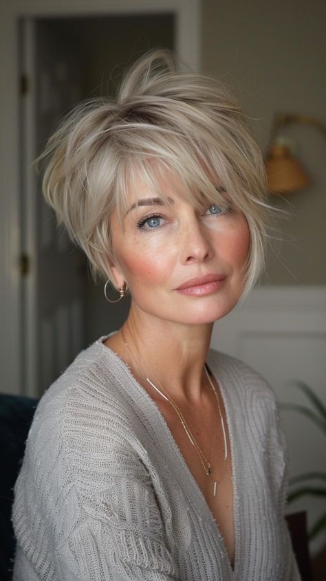 Pixie Cuts For Women Over 50, Women's Haircuts, Short Hairstyles Over 50, Short Silver Hair, Inner Confidence, Asymmetrical Hairstyles, Short Hair Trends, Messy Short Hair, Edgy Short Hair