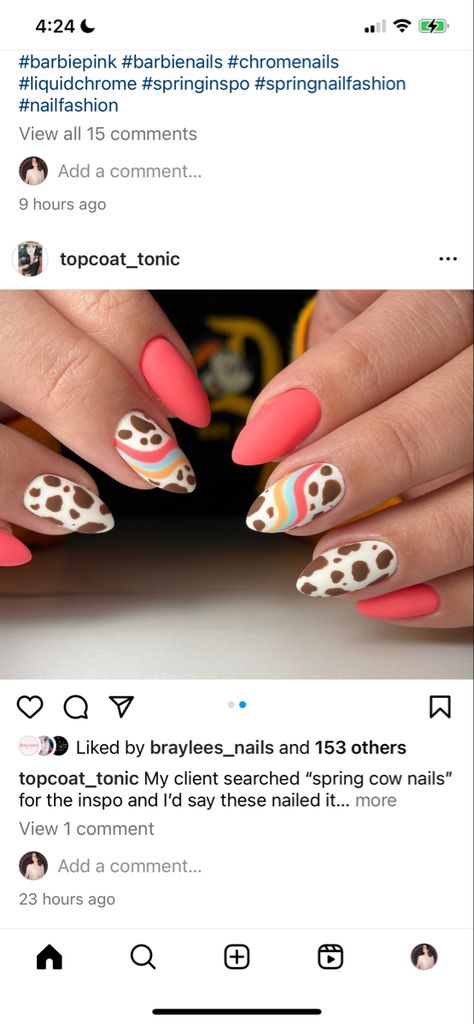 Sunflower Cow Print Nails, Spring Boho Nails, Boho Summer Nails, Summer Western Nails, Boho Western Nails, Fall Western Nails, Mani Inspiration, Fingernail Art, Western Nails