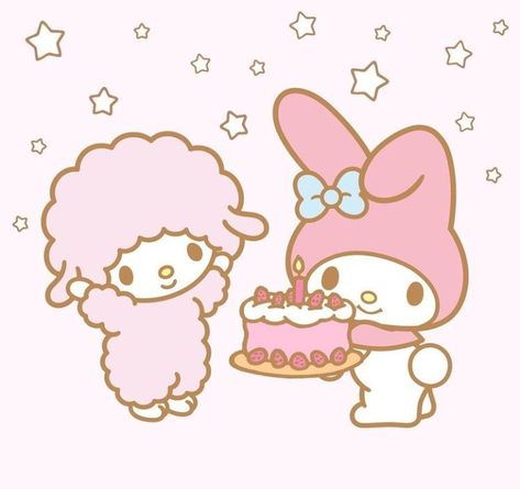 Kawaiicore Widgets, Sanrio Happy Birthday, Birthday Sanrio, Sanrio Birthday, Sanrio Art, My Sweet Piano, Cake Drawing, Birthday Icon, My Melody Wallpaper