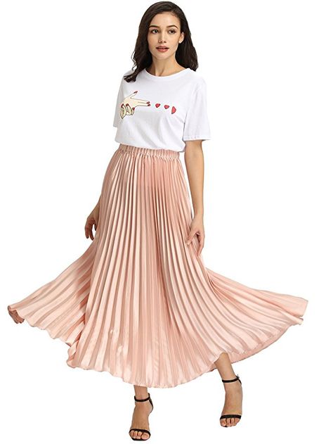 1930s Style Skirts : Midi Skirts, Tea Length, Pleated ROMWE Womens Retro Vintage Summer Chiffon Pleat Maxi Long Skirt Dress $28.99 AT vintagedancer.com Long Skirt Dress, 1930s Style, Pleated Maxi Skirt, 1930s Fashion, Party Skirt, Long Maxi Skirts, Pleated Maxi, Tea Length, Skirt Dress