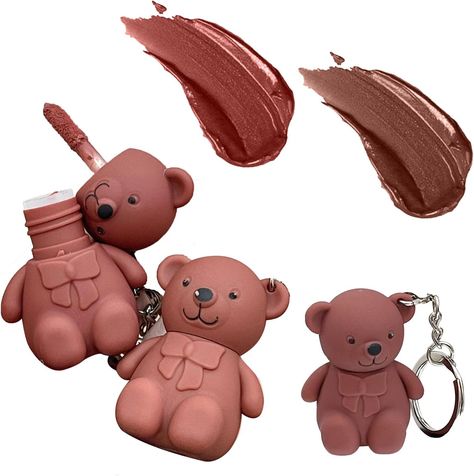 2PCS 2 in 1 Key Chain Bear Lipstick,Bring you a different experience,Long Lasting High Impact Color,To Alice and expired toast Bear Lipstick, Lip Gloss Cute, Bear Makeup, Long Lasting Lip Gloss, Waterproof Lipstick, Natural Lipstick, Velvet Lipstick, How To Apply Lipstick, Maybelline Super Stay